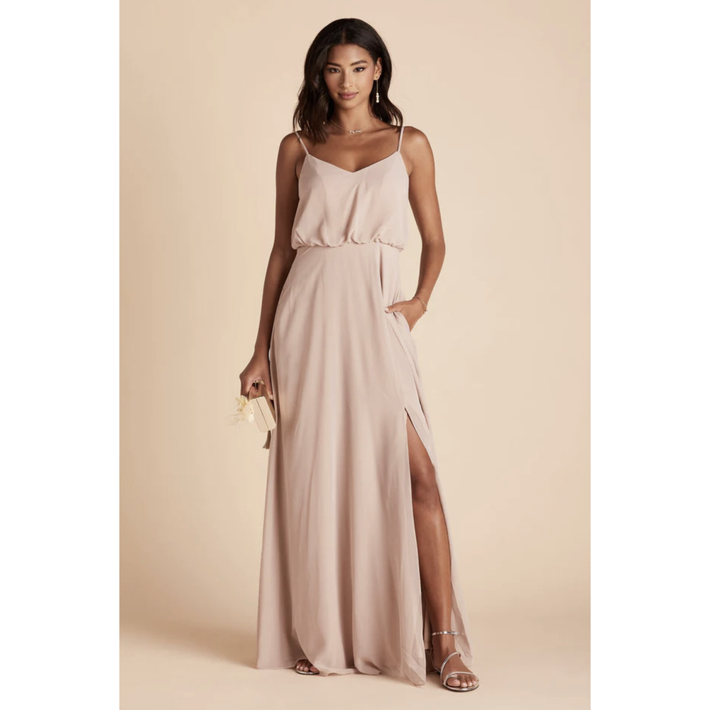 NWT Birdy Grey Gwennie Chiffon Taupe Dress